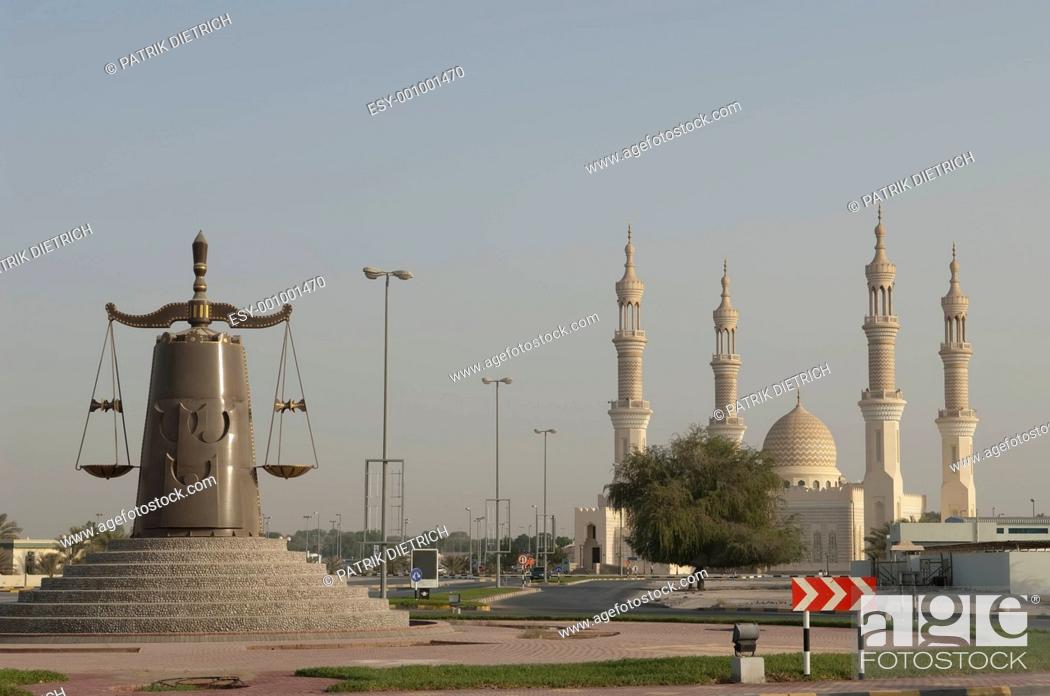 Stock Photo: Zayed Mosque Ras al Khaimah Dubai Abu dhabi.