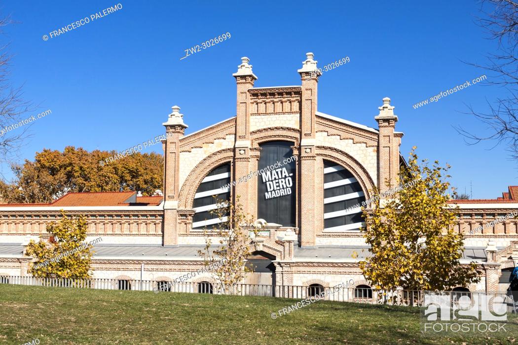 Stock Photo: Matadero buildings is an old former slaughterhouse in the Arganzuela district has been converted to an arts centre. Madrid. Spain.