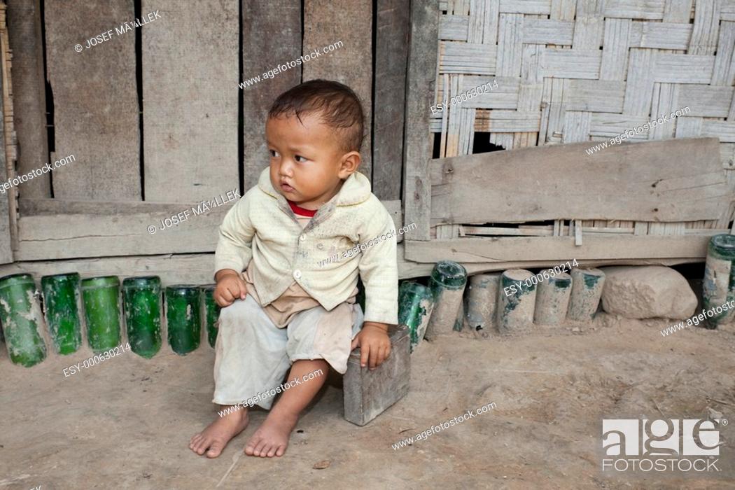 Stock Photo: Kind von Asien in Laos.