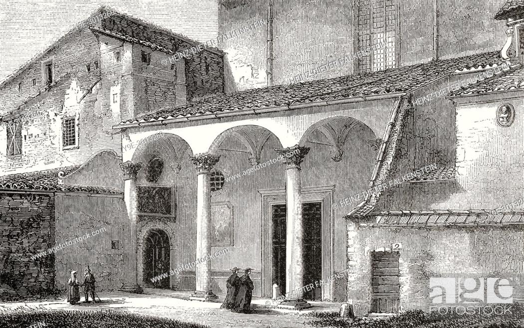 Stock Photo: The Basilica of Saint Sabina, Aventine Hill, Rome, Italy, 19th Century.
