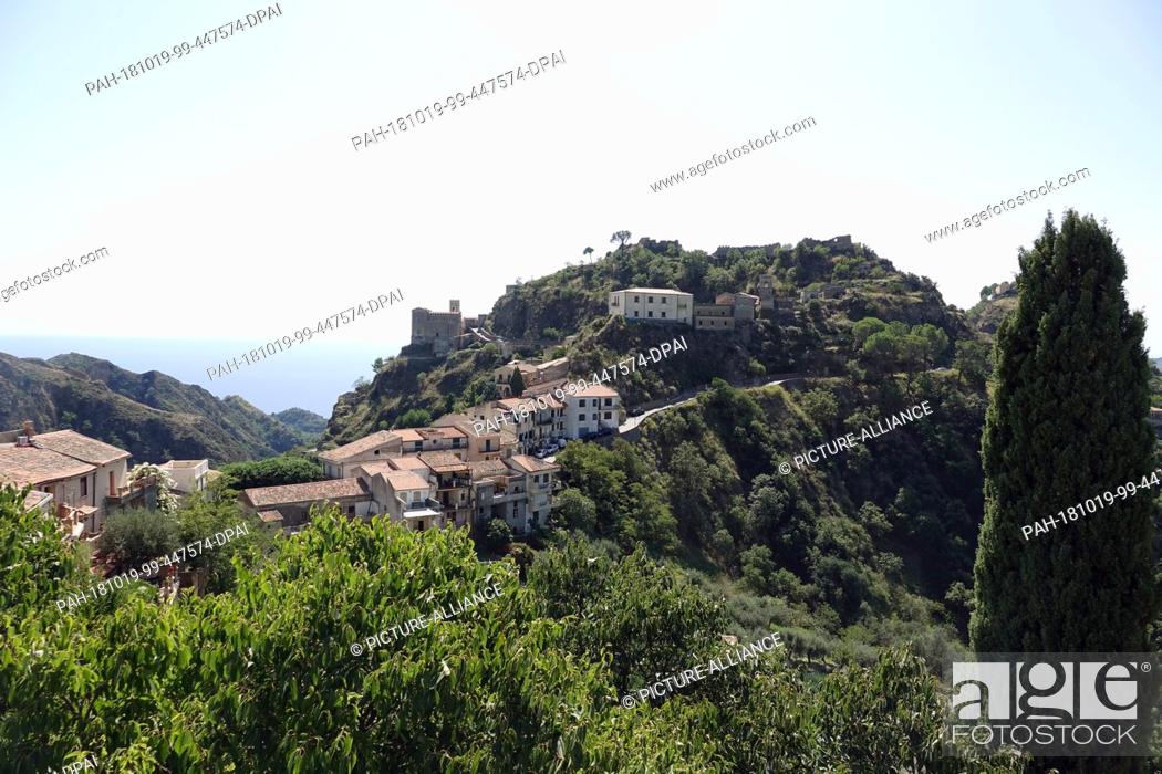 Stock Photo: 05 September 2018, Italy, Savoca: 05 September 2018, Italy, Savoca: View to the Sicilian village Savoca. The village has been known since 1415.