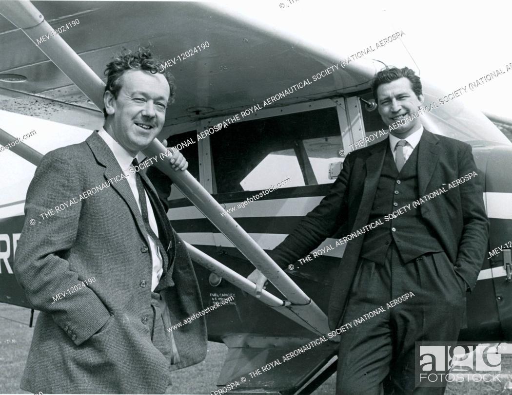 Stock Photo: From left: John Britten (?-1977) and Nigel Desmond Norman (1929-2002) in Bembridge, Isle of Wight, 1966.