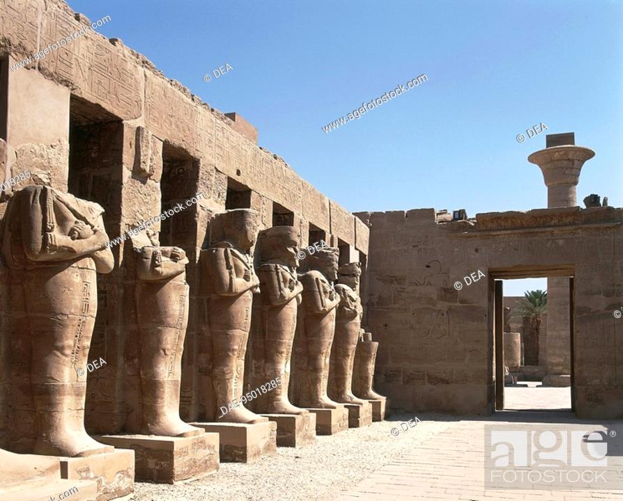 Stock Photo: Egypt - Ancient Thebes (UNESCO World Heritage List, 1979). Luxor. Karnak. Great Temple of Amon. Hypostyle hall.