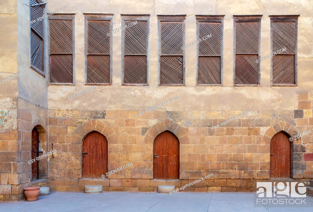 Stock Photo: Courtyard of El Razzaz historic house, located at Darb Al-Ahmar district, Old Cairo, Egypt.