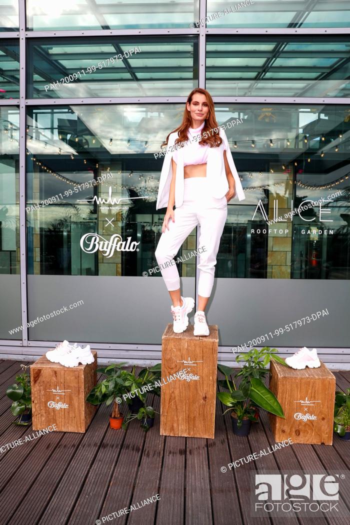 Stock Photo: 10 September 2020, Berlin: Rebecca Kunikowski comes to the launch event of Marina Hoermanseder x BUFFALO at the ALICE Rooftop & Garden.