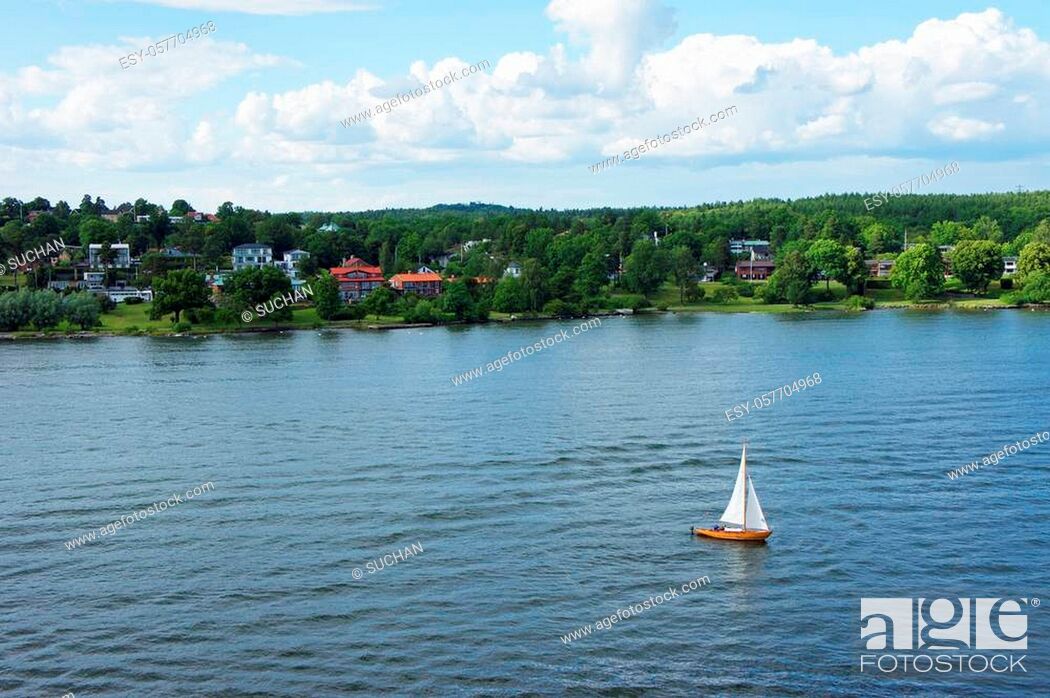 Stock Photo: Summertime on the Swedish islands near the coast of Stockholm leading out to the Baltic Sea.
