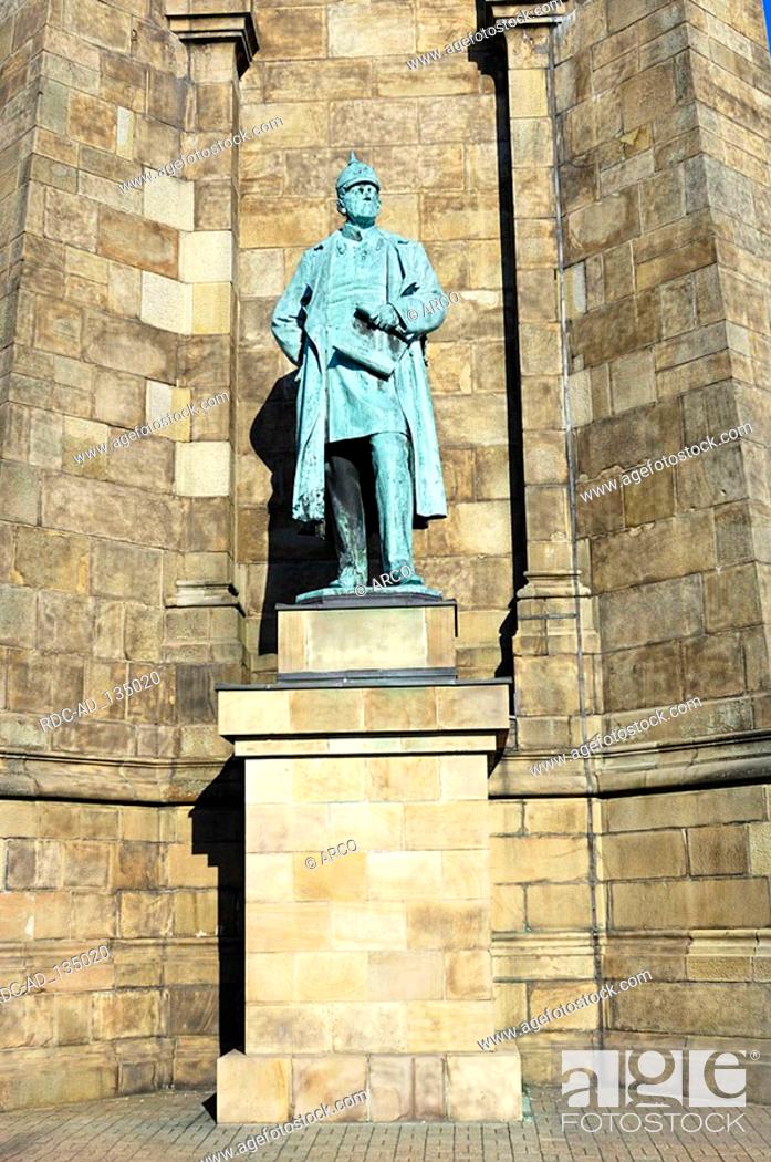 Stock Photo: Moltke statue at Memorial of Emperor William Hohensyburg Dortmund North Rhine-Westphalia Germany.