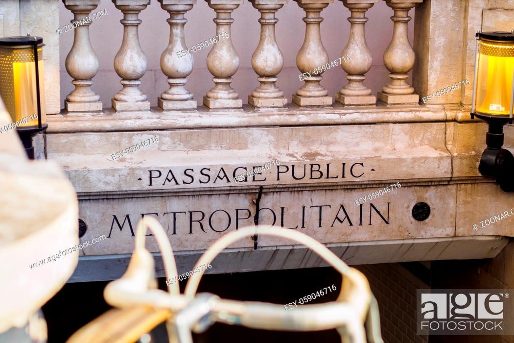 Stock Photo: Public passage access to the metropolitan in Paris.