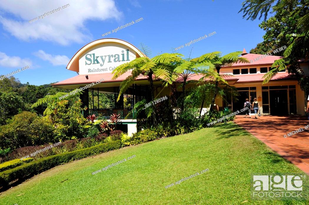 Stock Photo: Mountain station of the Skyrail Rainforest Cableway, the longest cable car of the world, Kuranda Village, rainforest, Atherton Tablelands, Queensland, Australia.