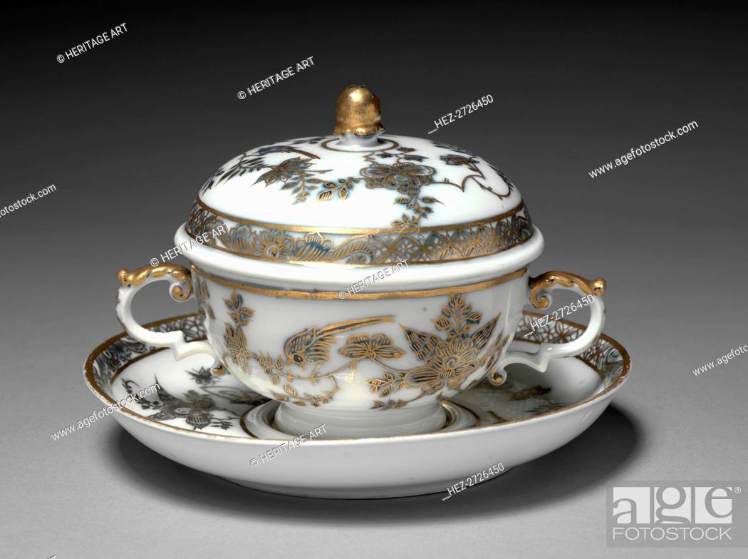 Stock Photo: Covered Bowl and Dish, 1730-1740. Creator: Meissen Porcelain Factory (German).