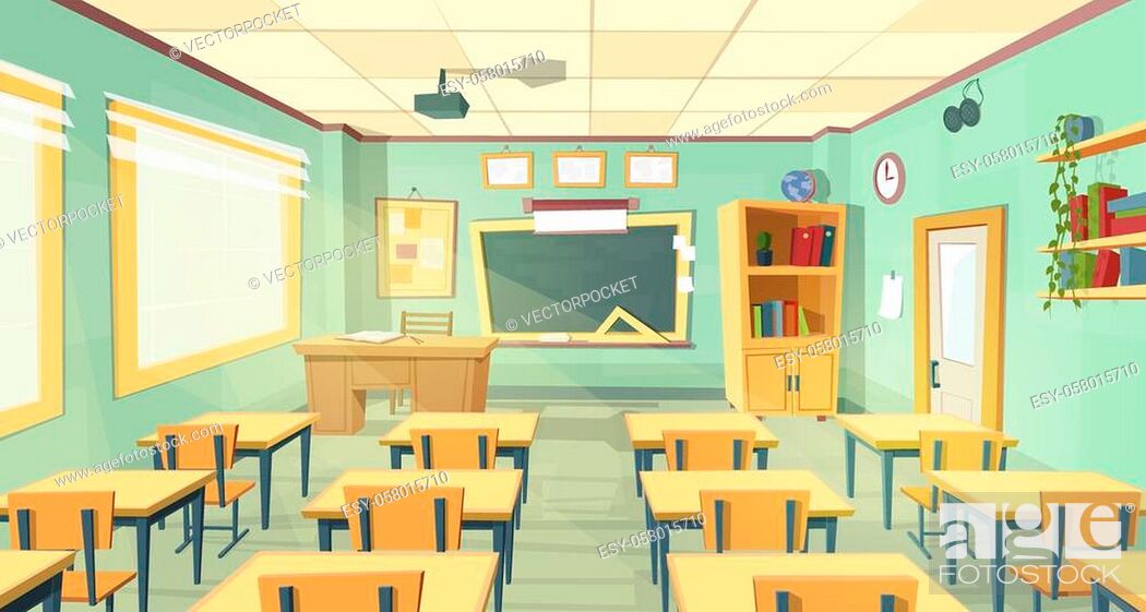 Vector cartoon background with empty classroom, interior inside, Stock  Vector, Vector And Low Budget Royalty Free Image. Pic. ESY-058015710 |  agefotostock