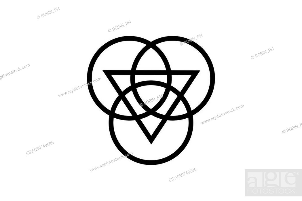 Triquetra with Triangle logo and overlapping circles, Trinity Knot tattoo,  Stock Vector, Vector And Low Budget Royalty Free Image. Pic. ESY-059749586  | agefotostock