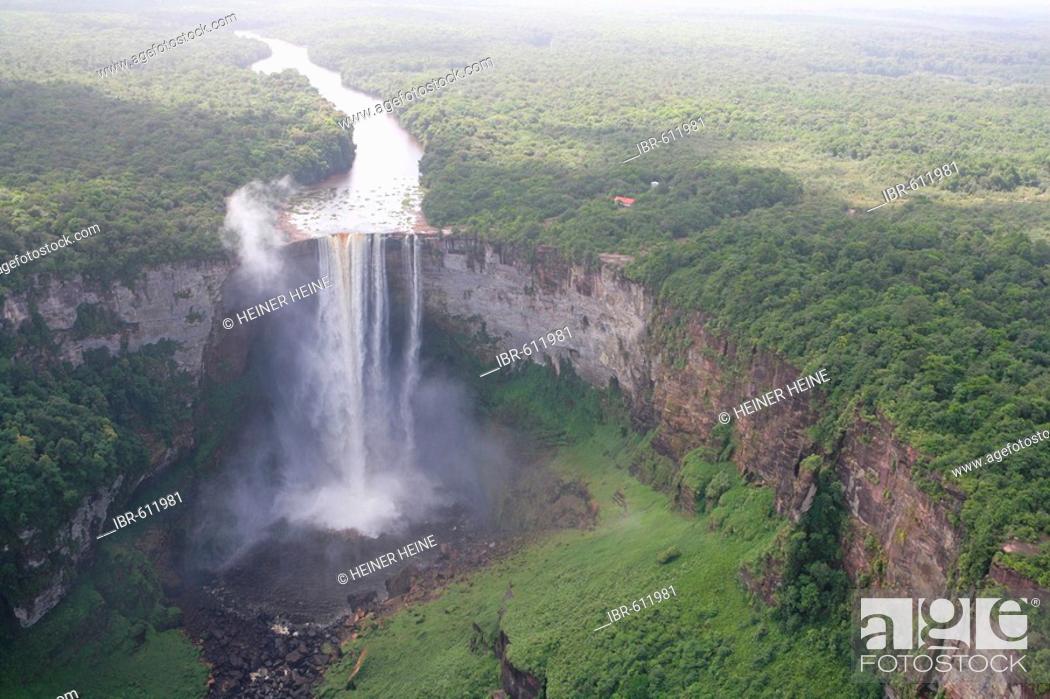 Stock Photo: Aerial shot, Kaieteur Waterfalls, Potaro National Park, Guyana, South America.