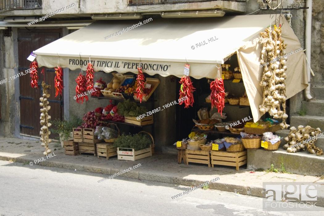 Stock Photo: Traditional Calabrian shop.