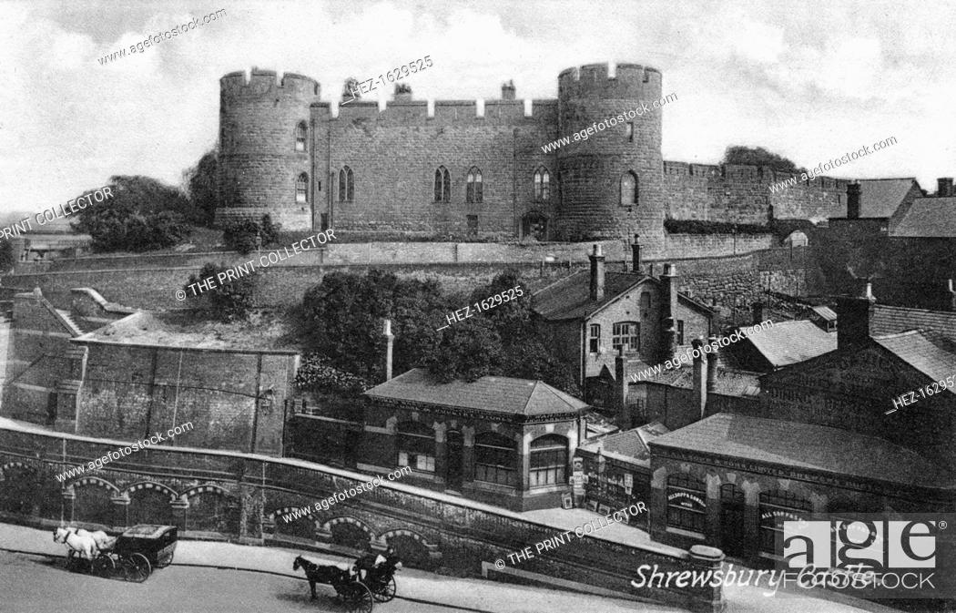 Stock Photo: Shrewsbury Castle, Shrewsbury, Shropshire, c1900s-c1920s. This Norman castle was founded by Roger de Montgomery in c1070.