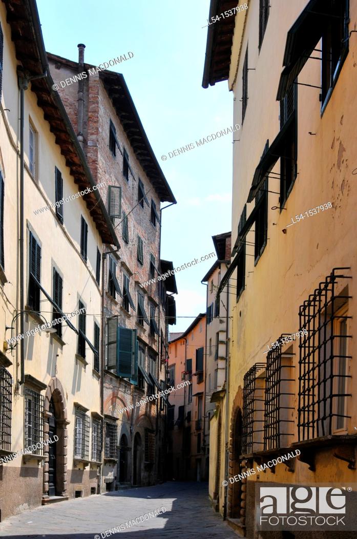 Stock Photo: Piazza San Frediano Lucca Italy Tuscany Europe Mediterranean.