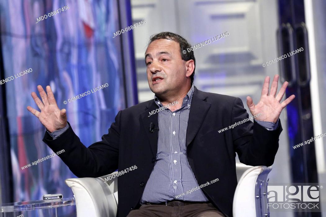 Stock Photo: Italian politician and mayor of Riace Mimmo Lucano (Domenico Lucano), known for the management of immigrants and political refugees.