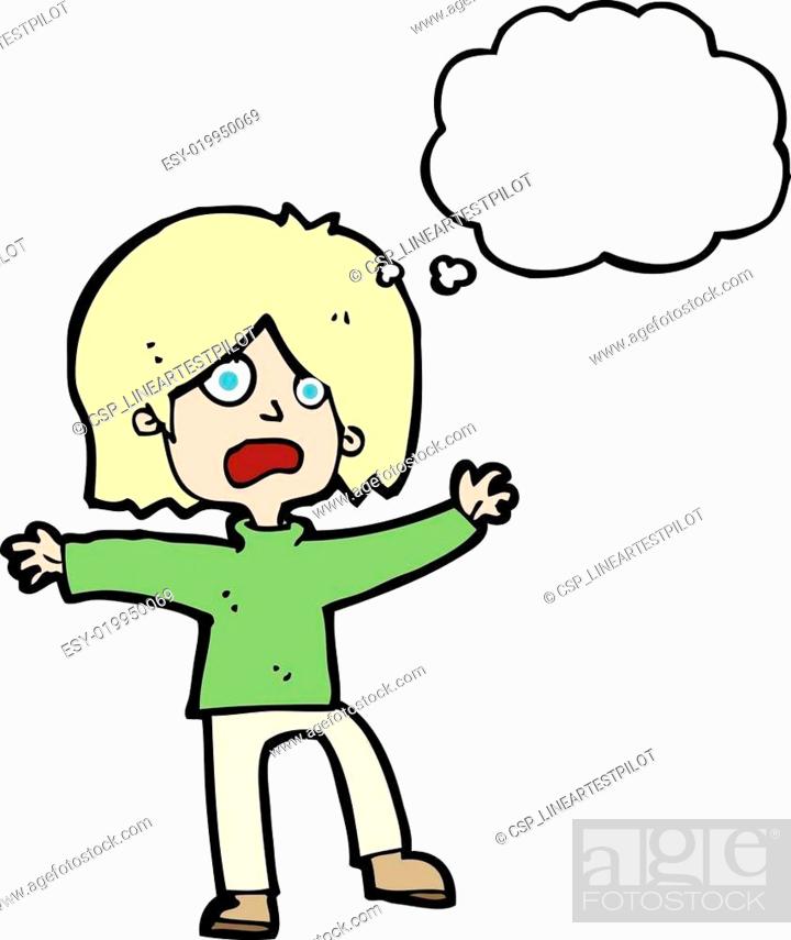 cartoon scared person with thought bubble, Stock Vector, Vector And Low  Budget Royalty Free Image. Pic. ESY-019950069 | agefotostock