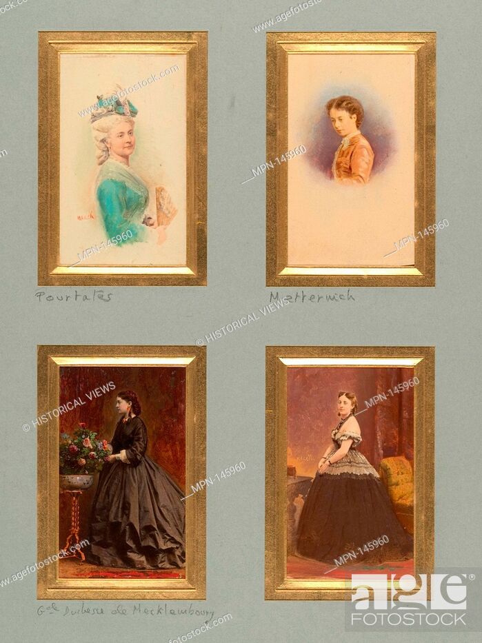 Stock Photo: [Pourtalès, Metternich, Grande Duchesse de Mecklemboury, and Unknown Sitter]. Artist: Pierre-Louis Pierson (French, 1822-1913).