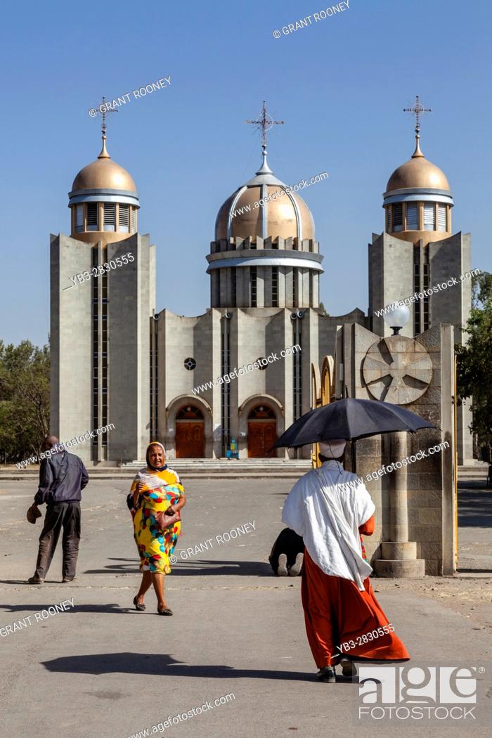 A Priest Walks Towards St Gabriel Ethiopian Orthodox Church, Hawassa, Ethiopia, Stock Photo, Picture And Rights Managed Image. Pic. Yb3-2830555 | Agefotostock