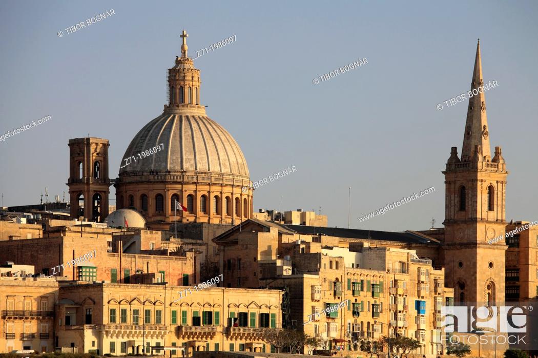 Stock Photo: Malta, Valletta, Carmelite Church, St Paul's Pro-Anglican Cathedral, .