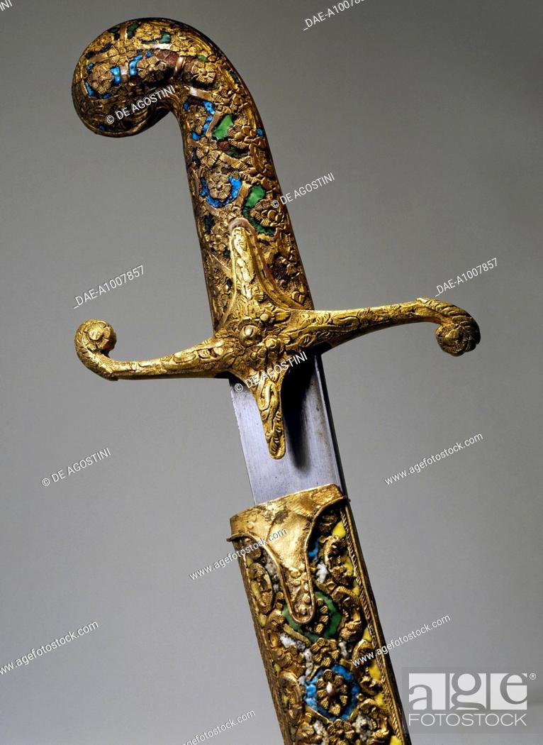 Kilij (sword) with scabbard in steel, gold, copper and enamel, Ottoman  manufacturing, Stock Photo, Picture And Rights Managed Image. Pic.  DAE-A1007857 | agefotostock