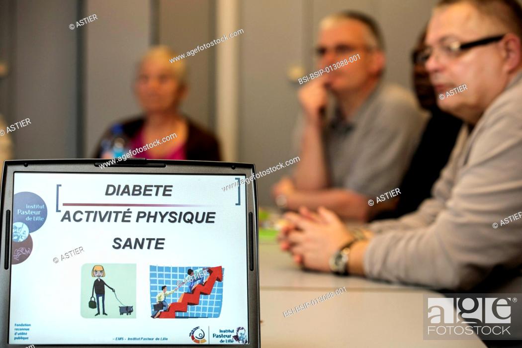 Stock Photo: To be used in the context of the reportage only. Reportage Lille's Institut Pasteur IPL in France. Therapeutic education for patients suffering from type 2.
