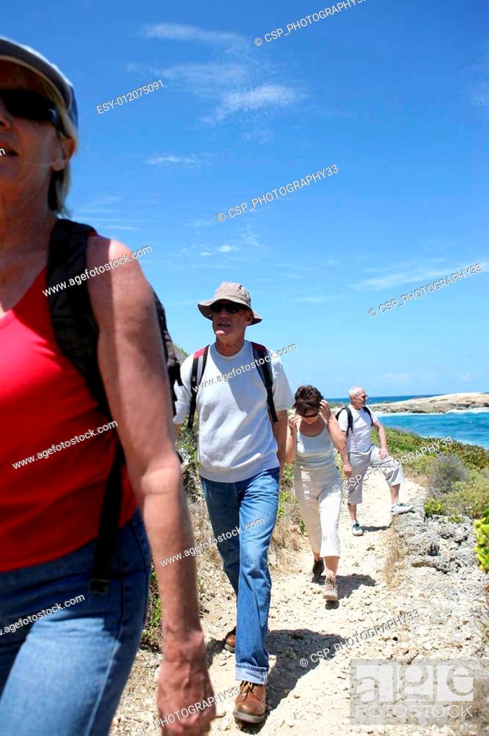 Stock Photo: Group of hikers.
