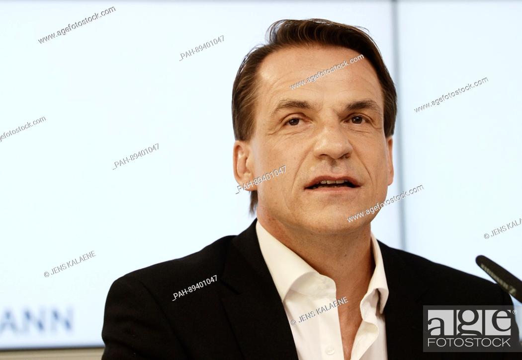 Stock Photo: Markus Dohle, member of the Bertelsmann executive board and CEO of Penguin Random House, speaks during the annual financial statement press conference of the.