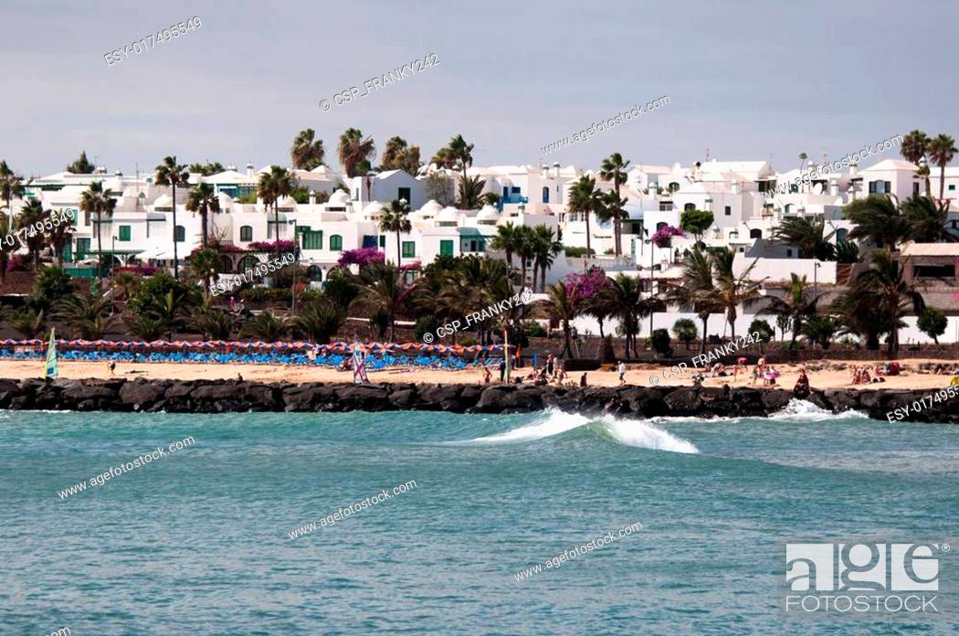 Stock Photo: The Beach Of Costa Teguise, Lanzarote.