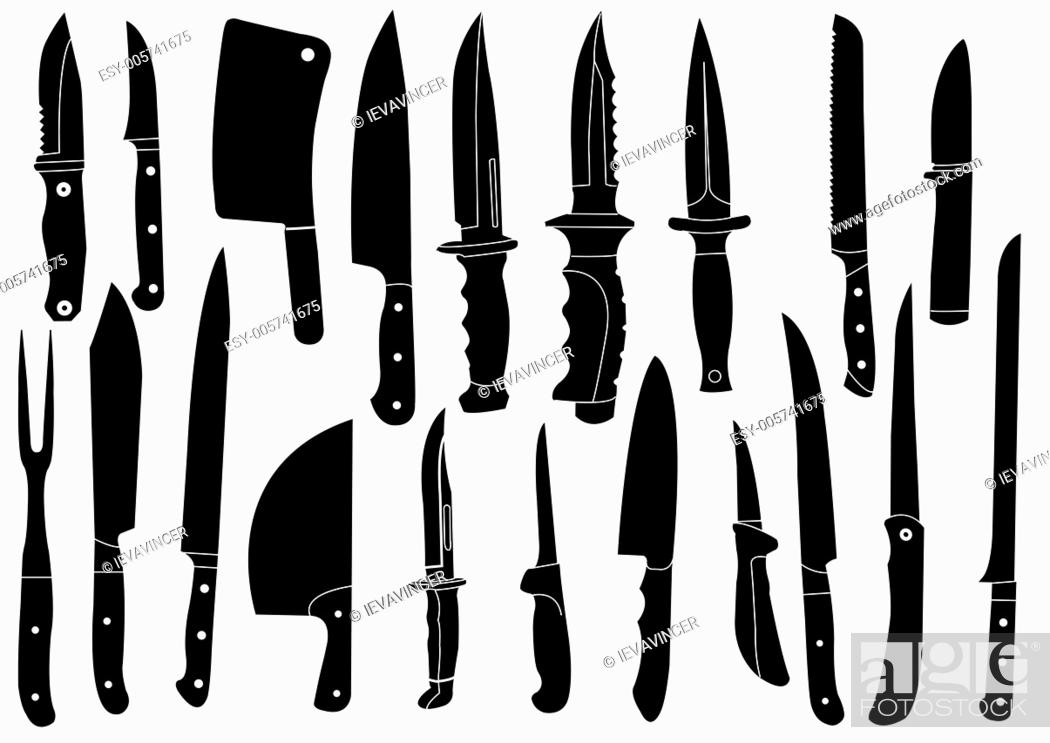 Stock Vector: set of knives vectors.