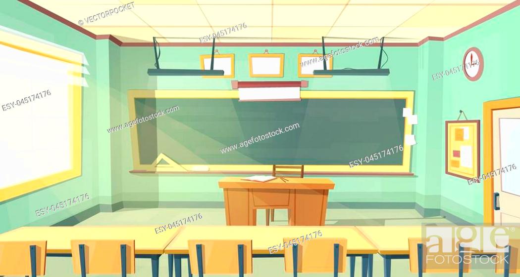 Vector cartoon background with empty classroom, interior inside, Stock  Vector, Vector And Low Budget Royalty Free Image. Pic. ESY-045174176 |  agefotostock