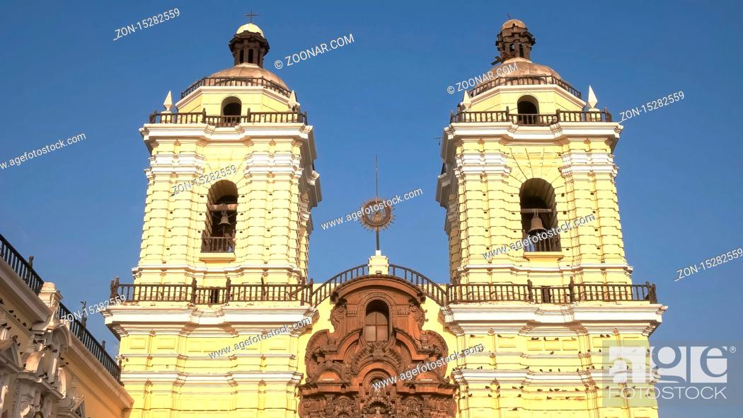 Stock Photo: LIMA, PERU- JUNE, 12, 2016: afternoon shot of the monastery san francisco in lima, peru.