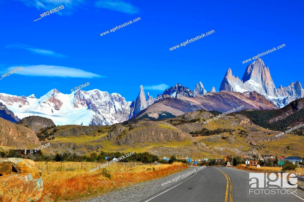 Stock Photo: Magnificent snow-capped mountains in Patagonia.