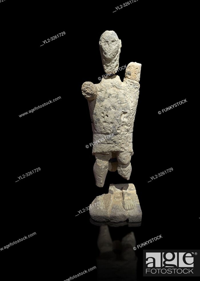Stock Photo: 9th century BC Giants of Mont'e Prama Nuragic stone statue of a boxer, Mont'e Prama archaeological site, Cabras. 2014 excavation.