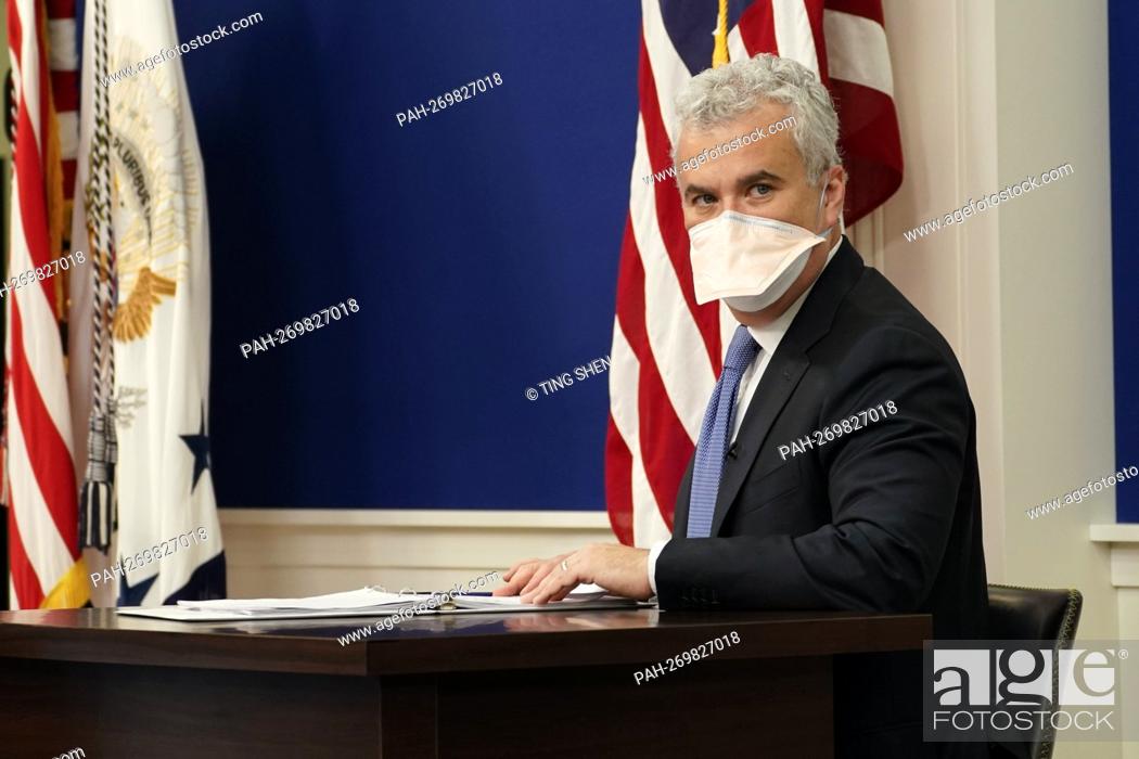 Stock Photo: Jeffrey Zients, White House Coronavirus Response Coordinator in a meeting with United States. President Joe Biden and members of the White House Covid-19.