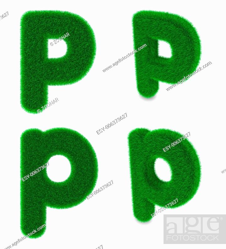 Stock Photo: Letter P made of grass.
