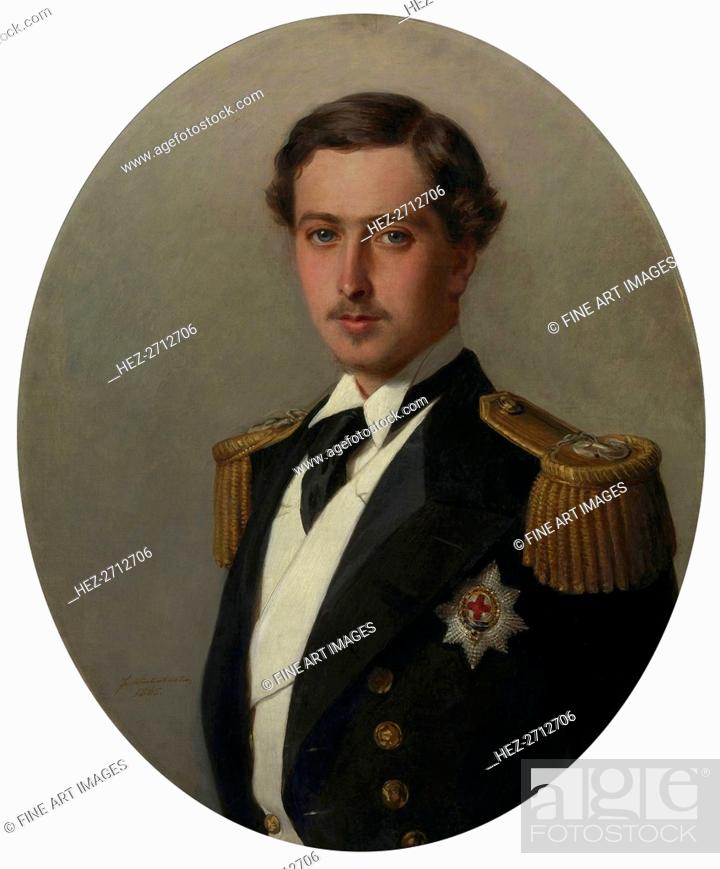 Stock Photo: Portrait of Prince Alfred (1844-1900), later Duke of Edinburgh , 1865. Creator: Winterhalter, Franz Xavier (1805-1873).