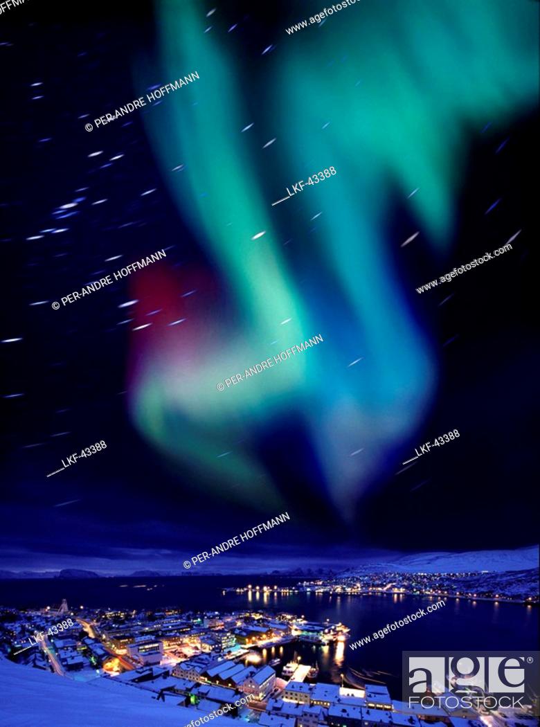 Stock Photo: Aurora borealis bei Hammerfest, Northern Norway.