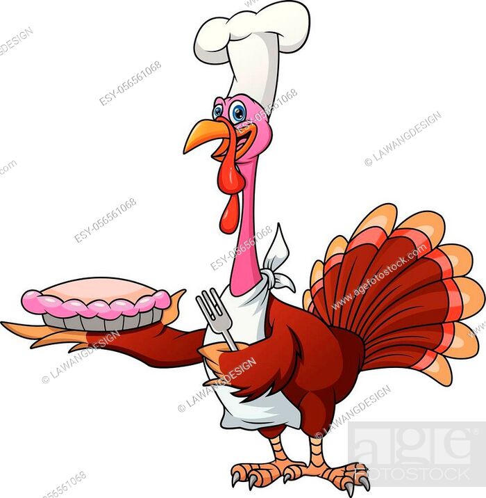 vector illustration of cute chef turkey bird cartoon holding cake, Stock  Vector, Vector And Low Budget Royalty Free Image. Pic. ESY-056561068 |  agefotostock