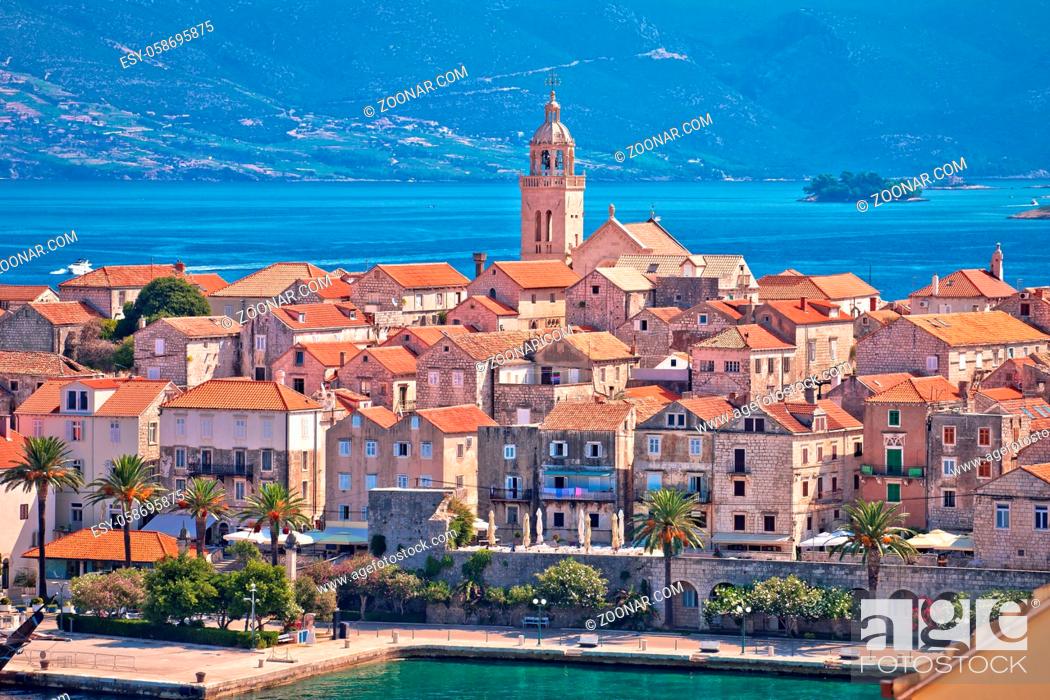 Photo de stock: Historic town of Korcula panoramic view, island in archipelago of southern Croatia.