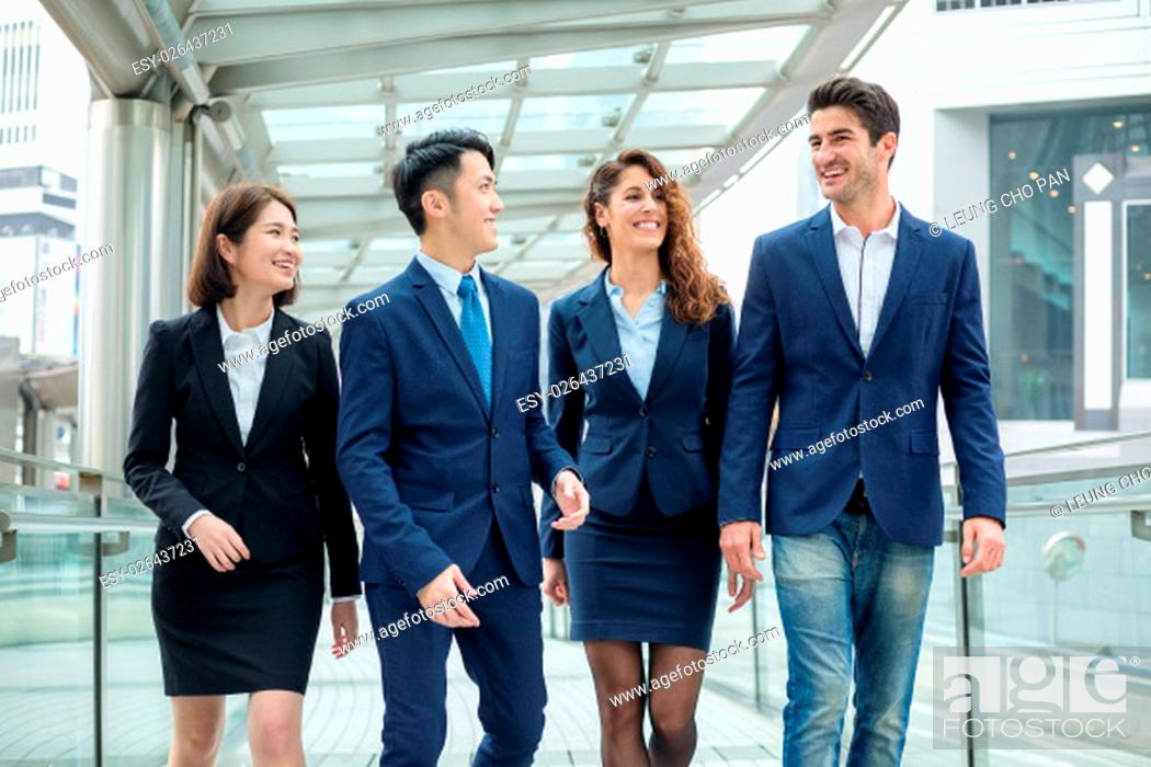 Stock Photo: Professional business team working together.