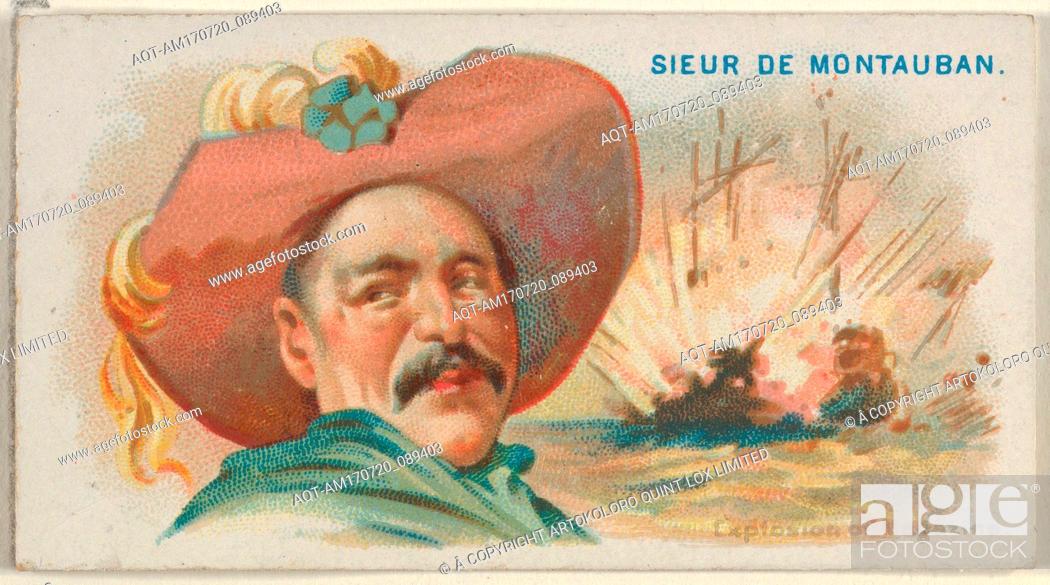 Stock Photo: Sieur de Montauban, Explosion of Magazine, from the Pirates of the Spanish Main series (N19) for Allen & Ginter Cigarettes, ca.