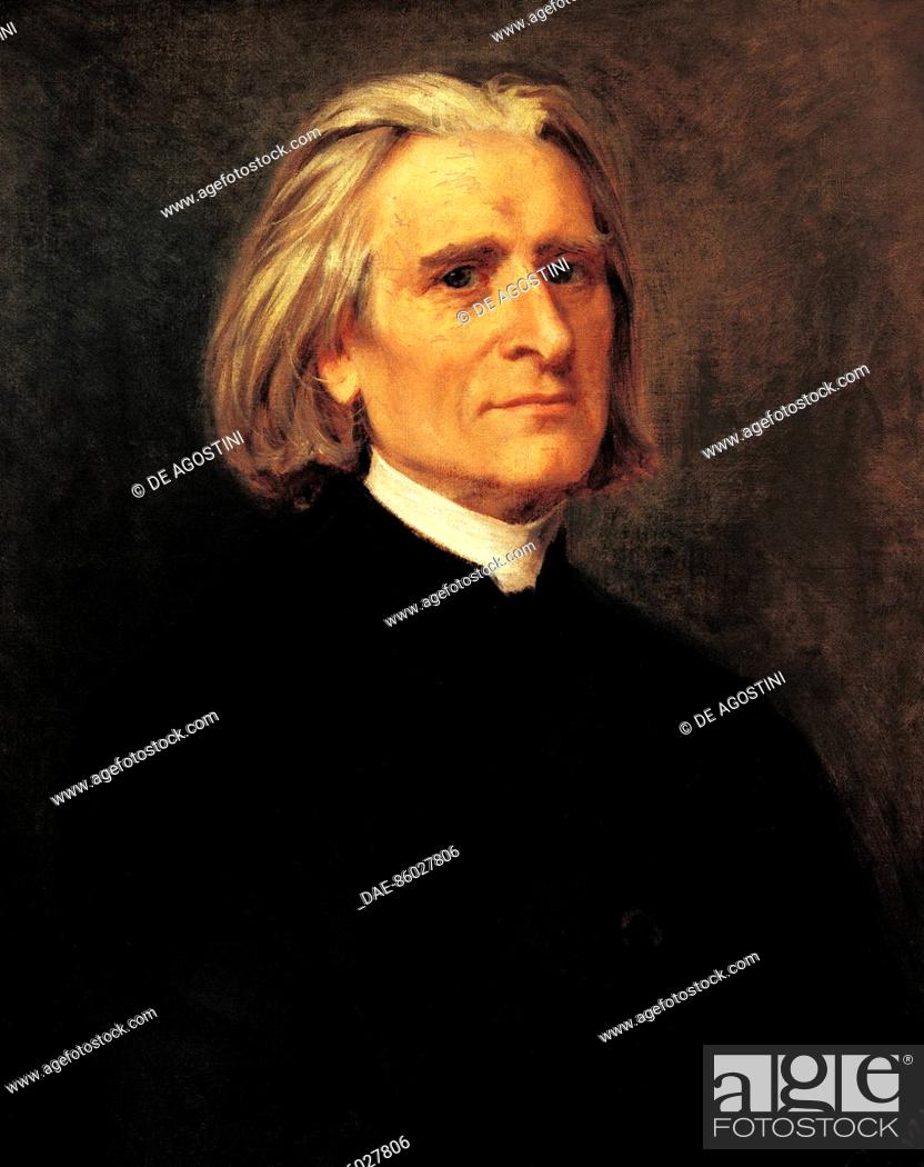 Stock Photo: Portrait of Franz Liszt (Raiding, 1811-Bayreuth, 1886), Hungarian composer, pianist and conductor, 1869.  Weimar, Liszt-Haus.