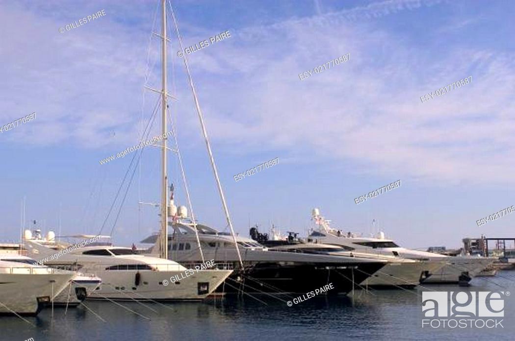Stock Photo: yachts in Monaco Harbour.