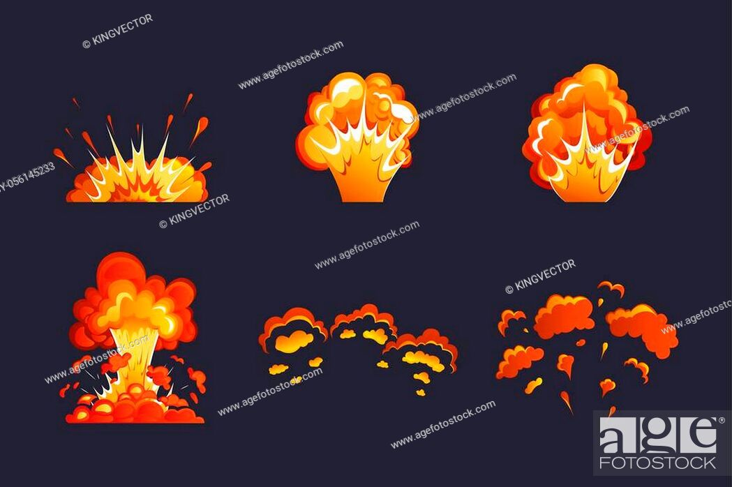 Bomb explosion and fire explosion cartoon set. Animation for a game with an  explosion effect, Stock Vector, Vector And Low Budget Royalty Free Image.  Pic. ESY-056145233 | agefotostock