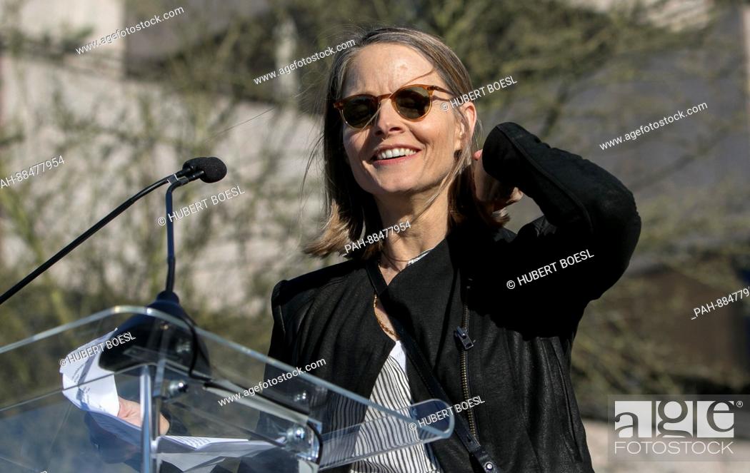 Stock Photo: Jodie Foster attends United Talent Agency's United Voices Rally against Donald Trump's politics at UTA Plaza in Beverly Hills, Los Angeles USA.