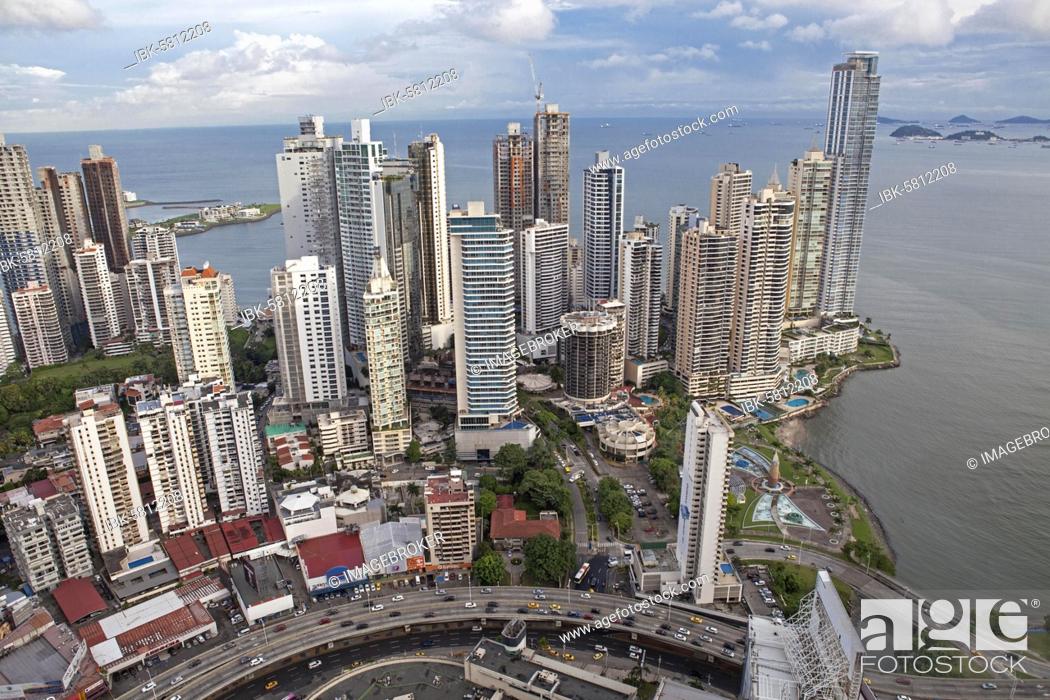 Stock Photo: Skyscrapers in the district of Punta Paitilla in the bay of Panama City, Panama, Central America.