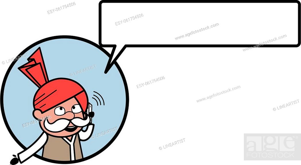 Cartoon Cute Sardar on Phone, Stock Vector, Vector And Low Budget Royalty  Free Image. Pic. ESY-061754506 | agefotostock