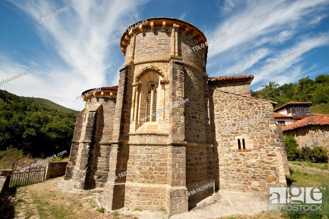Stock Photo: Monasterio de Santa María la Real, Piasca ninth century Spain Cantabria Picos de Europa.
